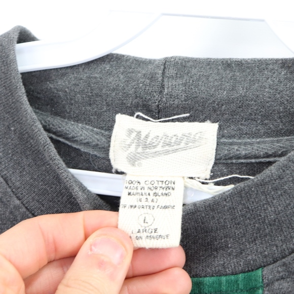 90s Mens Large Color Block Mock Turtleneck Sweater - Picture 4 of 8